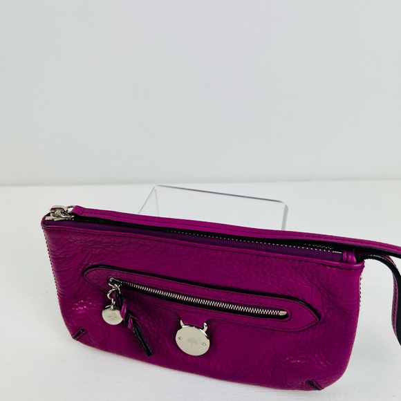 Mulberry Somerset Pochette Purple Grained Leather Small Wristlet Shoulder Bag - Picture 4 of 16